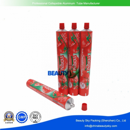 Tubo de salsa de tomate que empaqueta tubos de aluminio plegables